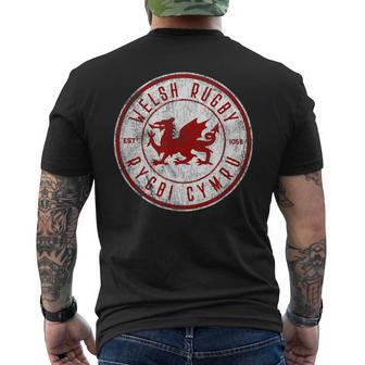 Cymru Souvenir Wales Rugby Top Welsh Rugby Football Men's T-shirt Back Print | Mazezy