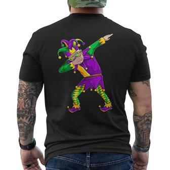 Dabbing Dab Jester Mardi Gras Mask Outfit Men Kids Boys Mens Back Print T-shirt | Mazezy