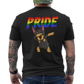 Dabbing Doberman Pinscher Lesbian Gay Lgbt Pride Mens Back Print T-shirt | Mazezy