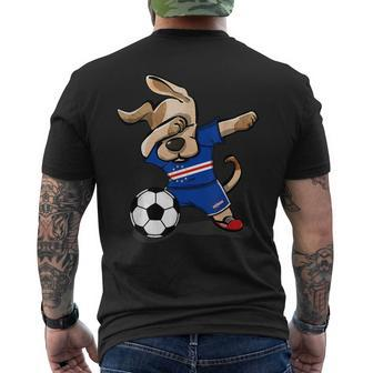 Dabbing Dog Cape Verde Soccer Fans Jersey Pride Football Mens Back Print T-shirt | Mazezy