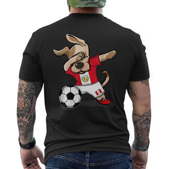 Dabbing Dog Peru Soccer Fans Jersey Peruvian Flag Football Men's T-shirt Back Print | Mazezy CA