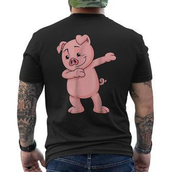Dabbing Pig Funny Piglet Farm Animal Gift Boy Gifts For Pig Lovers Funny Gifts Mens Back Print T-shirt | Mazezy