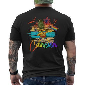 Dabbing Pineapple Gay Pride Lgbt Cancun Mexico Summer 2022 Mens Back Print T-shirt | Mazezy