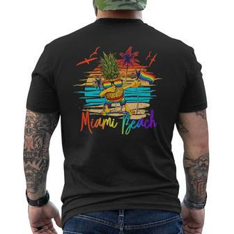 Dabbing Pineapple Gay Pride Lgbt Miami Florida Summer 2022 Mens Back Print T-shirt | Mazezy