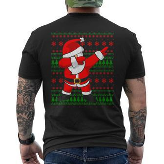 Dabbing Santa Claus Ugly Sweater Christmas Men's T-shirt Back Print | Mazezy