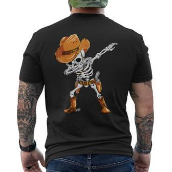 Dabbing Skeleton Cowboy Halloween Costume Boys Men's T-shirt Back Print - Thegiftio UK