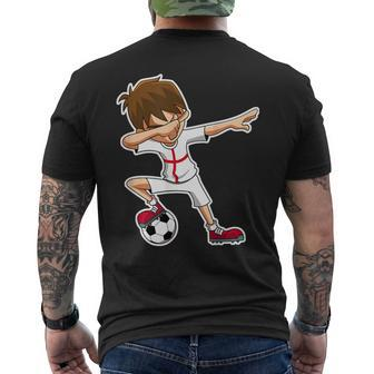 Dabbing Soccer Boy England English Flag Jersey Men's T-shirt Back Print | Mazezy UK