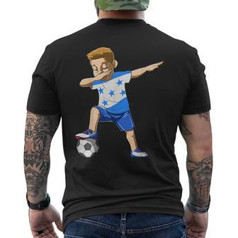 Dabbing Soccer Boy Honduras Jersey Honduran Mens Back Print T-shirt | Mazezy