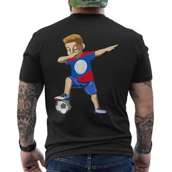 Dabbing Soccer Boy Laos Jersey Lao Mens Back Print T-shirt | Mazezy