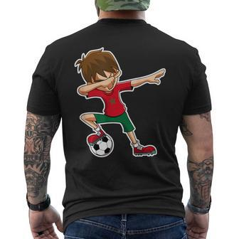 Dabbing Soccer Boy Morocco Moroccan Flag Jersey Men's T-shirt Back Print | Mazezy AU