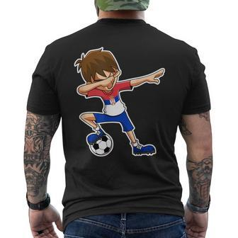Dabbing Soccer Boy Serbia Serbian Flag Jersey Mens Back Print T-shirt | Mazezy