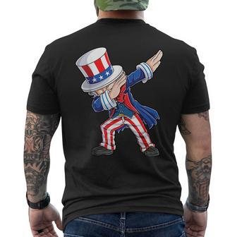Dabbing Uncle Sam 4Th Of July Boys Girls Men American Flag Mens Back Print T-shirt | Mazezy