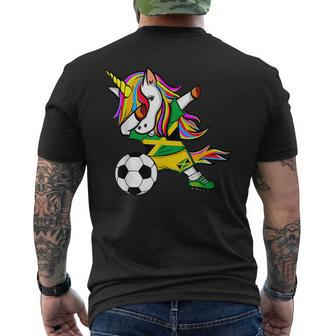 Dabbing Unicorn Jamaica Soccer Jersey 2019 Jamaican Football Men's T-shirt Back Print | Mazezy