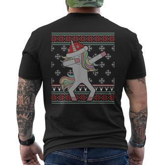Dabbing Unicorn Ugly Christmas Sweater Dab Trend Men's T-shirt Back Print - Monsterry AU
