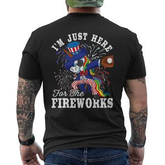 Dabbing Unicorn Uncle Sam Baseball 4Th Of July Usa Patriotic Mens Back Print T-shirt | Mazezy
