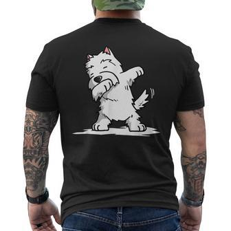 Dabbing Westie West Highland White Terrier Men's T-shirt Back Print | Mazezy
