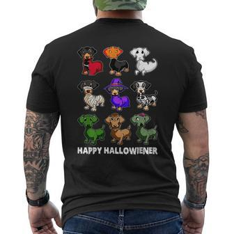 Dachshund Happy Halloweiner Funny Halloween Dogs Lover Gifts Halloween Funny Gifts Mens Back Print T-shirt | Mazezy