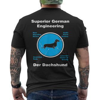 Dachshund Superior German Engineering Men's T-shirt Back Print | Mazezy