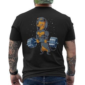 Dachshund Weightlifting - Mens Standard Mens Back Print T-shirt - Monsterry