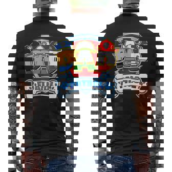 Dad Of The Birthday Boy Dog Paw Family Decorations Party Men's T-shirt Back Print - Seseable