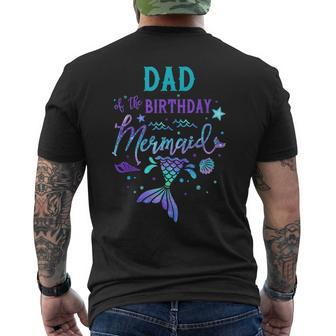 Dad Of The Birthday Mermaid Theme Party Squad Security Mens Back Print T-shirt - Seseable