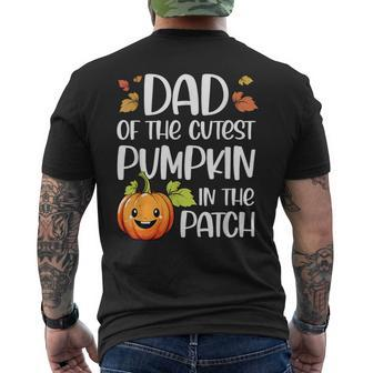 Dad Of Cutest Pumpkin In The Patch Halloween Thanksgiving Men's T-shirt Back Print - Seseable