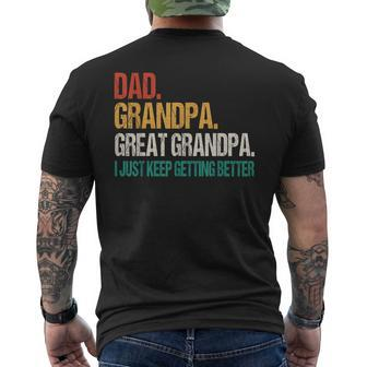 Dad Grandpa Great Grandpa Fathers Day For Great Grandfather Mens Back Print T-shirt - Thegiftio UK