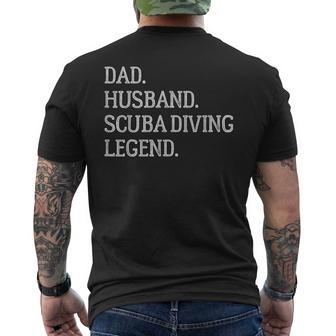 Dad Husband Scuba Diving Legend Vintage Scuba Diving Dad Mens Back Print T-shirt | Mazezy