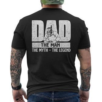 Dad Man Myth Legend - Welder Iron Worker Metalworking Weld Mens Back Print T-shirt - Seseable