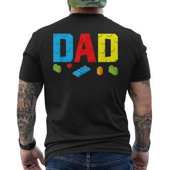 Dad Master Builder Building Bricks Blocks Family Set Parents Men's T-shirt Back Print - Seseable