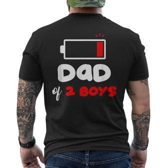 Dad Of 2 Boys Funny 2 Sons Daddy Of Two Boys Fathers Day Mens Back Print T-shirt - Seseable