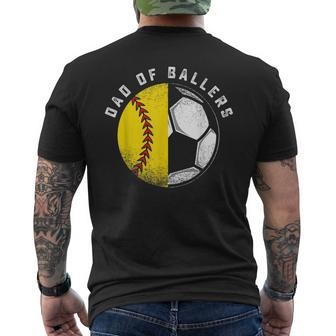Dad Of Ballers Father Son Softball Soccer Player Coach Gift Mens Back Print T-shirt - Seseable
