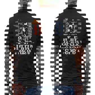 Dad Of The Birthday Cowboy Western Rodeo Party Matching Gift For Mens Mens Back Print T-shirt | Mazezy