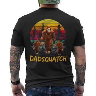 Dad Squatch Retro Bigfoot Dad Sasquatch Yeti Fathers Day Mens Back Print T-shirt - Seseable