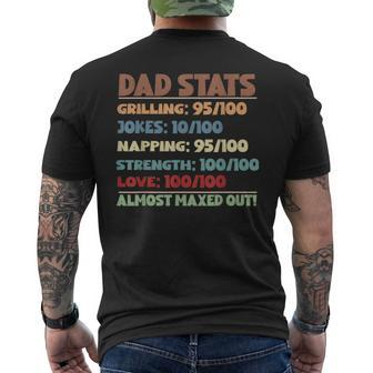 Dad Stats Gamer Dad Rpg Video Game Lover Fathers Day Gaming Mens Back Print T-shirt | Mazezy