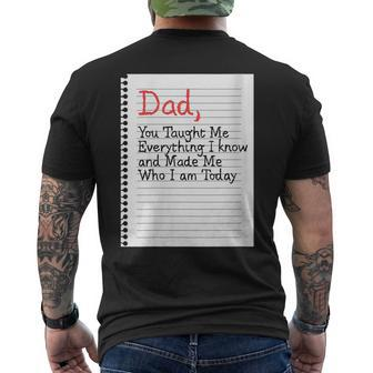 Dad Taught Me Everything Father’S Day Father Love Graphic For Women Men's Back Print T-shirt | Mazezy