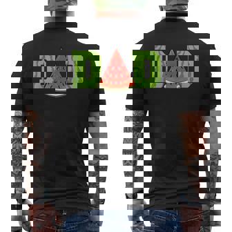 Dad Watermelon | Funny Melon Summer Fruit Lover Gift Funny Gifts For Dad Mens Back Print T-shirt | Mazezy