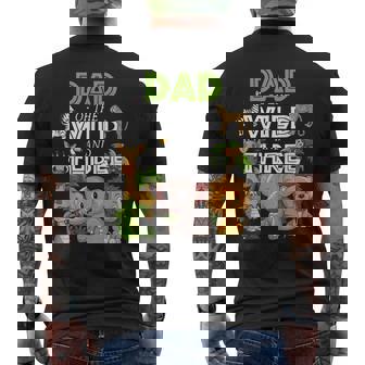 Dad Of The Wild Three Zoo Birthday Safari Jungle Animal Men's Back Print T-shirt | Mazezy