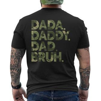 Dada Daddy Dad Bruh Funny Fathers Day Camo Dad Bruh Mens Back Print T-shirt - Thegiftio UK