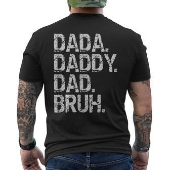 Dada Daddy Dad Bruh Men Fathers Day 2023 Funny Vintage Mens Back Print T-shirt | Mazezy