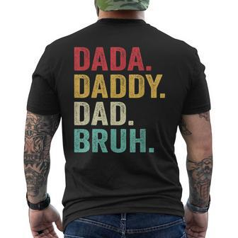 Dada Daddy Dad Bruh Men Fathers Day Vintage Funny Father Mens Back Print T-shirt - Thegiftio UK
