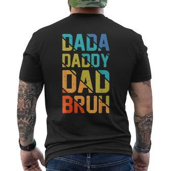 Dada Daddy Dad Bruh Vintage Amazing Fathers Day Men's Back Print T-shirt | Mazezy