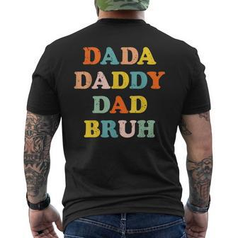 Dada Daddy Dad Father Bruh Funny Fathers Day Vintage Gift For Men Mens Back Print T-shirt - Seseable