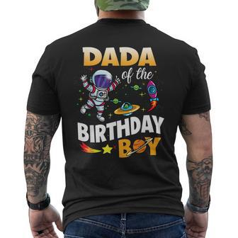 Dada Of The Birthday Boy Space Astronaut Birthday Family Mens Back Print T-shirt | Mazezy
