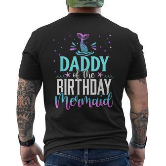Daddy Of The Birthday Mermaid Matching Family Party Men's T-shirt Back Print - Seseable