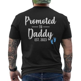 Daddy Est 2023 Promoted To Daddy 2023 Mens Back Print T-shirt - Thegiftio UK