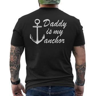 Daddy Is My Anchor Cute Dad Mens Back Print T-shirt | Mazezy