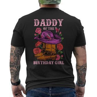 Daddy Of The Birthday Girl Pink Boots Cowgirl Matching Daddy Funny Gifts Mens Back Print T-shirt | Mazezy UK
