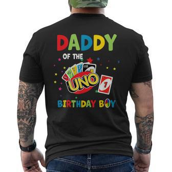 Daddy Of The Uno Birthday Boy Uno Birthday Boy Mens Back Print T-shirt - Monsterry DE