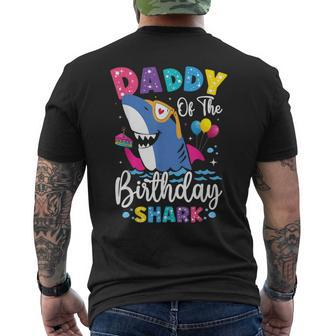 Daddy Of The Shark Birthday Dad Matching Family Men's T-shirt Back Print - Monsterry